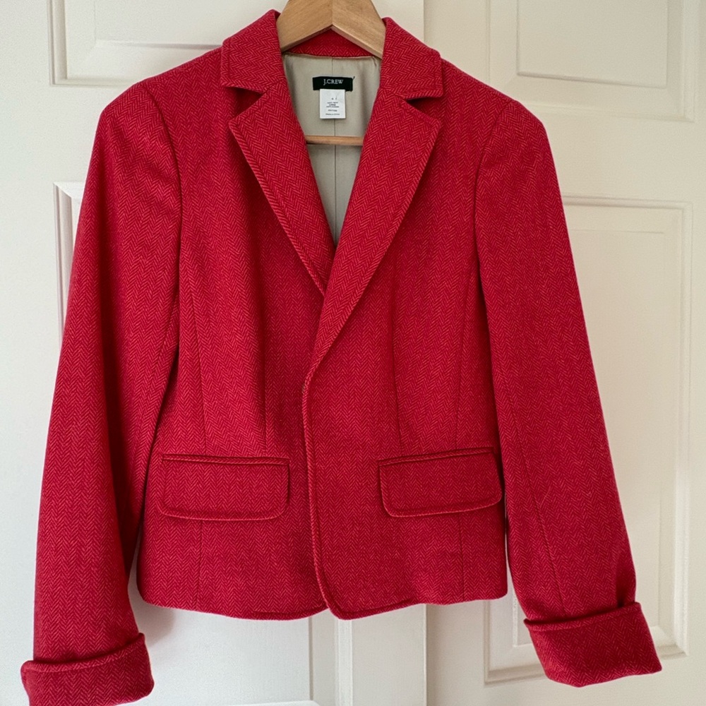 J. Crew Women's Vibrant Red Blazer